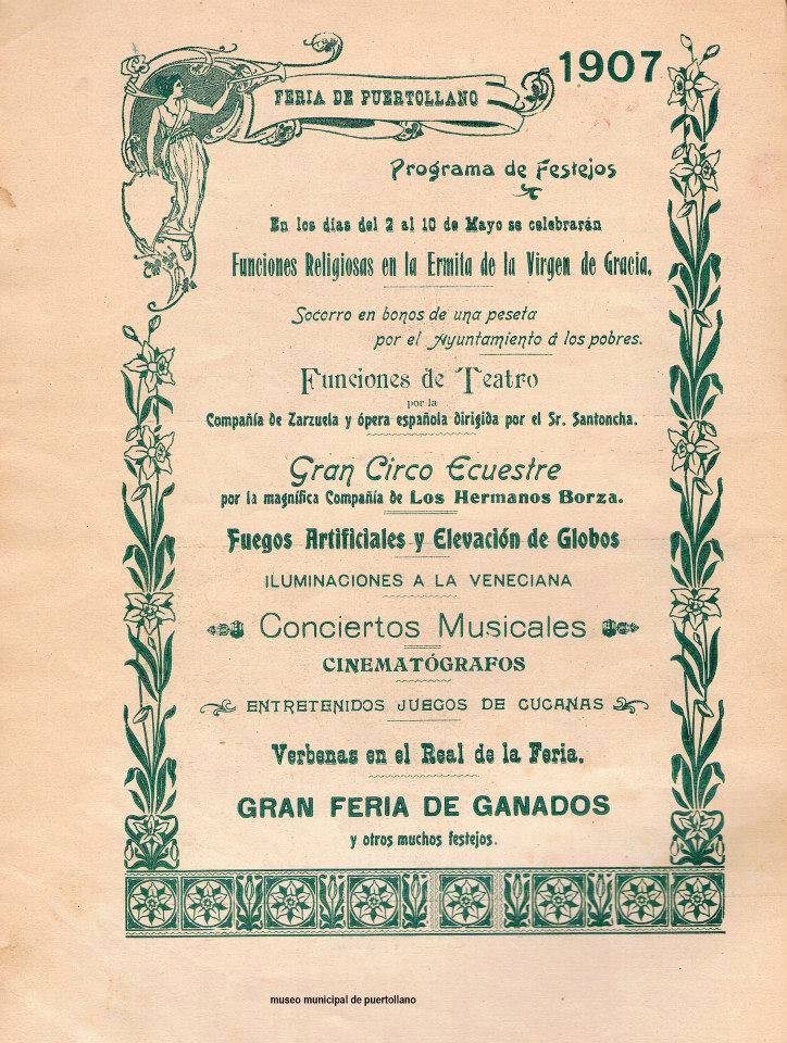 Programa de festejos de 1907